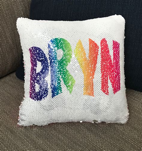 Personalized Flip Sequin Pillow Flip Pillow With Name On It Mermaid