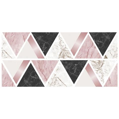 Marble Wallpaper With Pink And Black Triangles