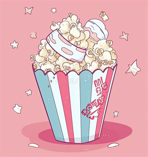 Anime Inspired Popcorn And Film Night At Theatre Ai Generated Stock