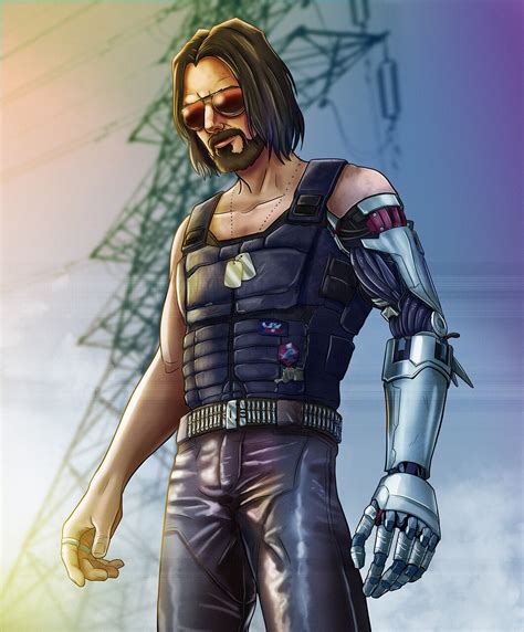 1280x700 Keanu Reeves As Johnny Silverhand Cyberpunk 2077 Art 1280x700