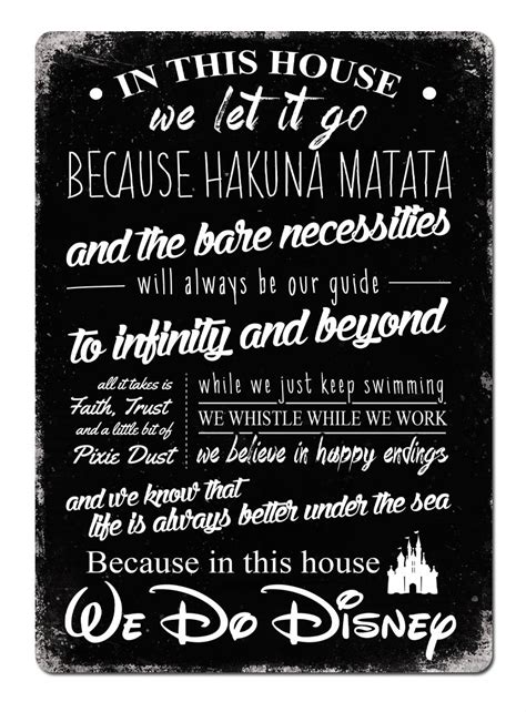 Buy This House We Do Disney V2 Black Metal Wall Sign Plaque Wall Art