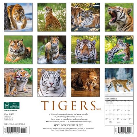 Tigers 2022 Wall Calendar 1 Fred Meyer