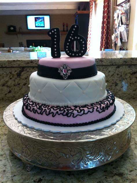 Elegant 16th birthday cake with zebra stripes « susie's cakes. 16th birthday cake | Brithday cake, 16 birthday cake, Sweet 16 cakes