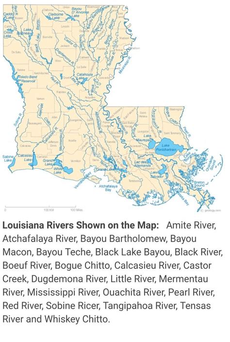 Louisiana Lakes Rivers And Water Resources Geology