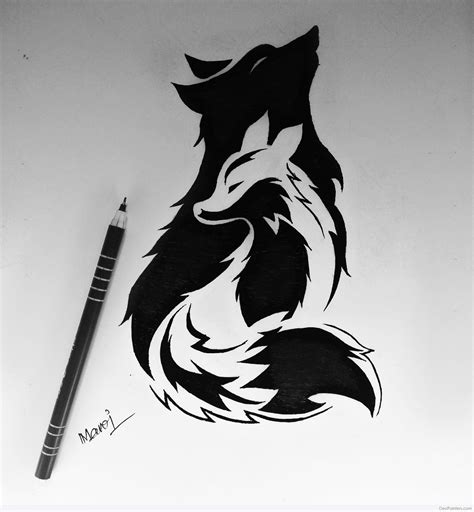 Amazing Ink Painting Of Wolf