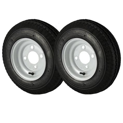 2 Pack 480x8 Loadstar Trailer Tire Lrc On 4 Bolt White Wheel