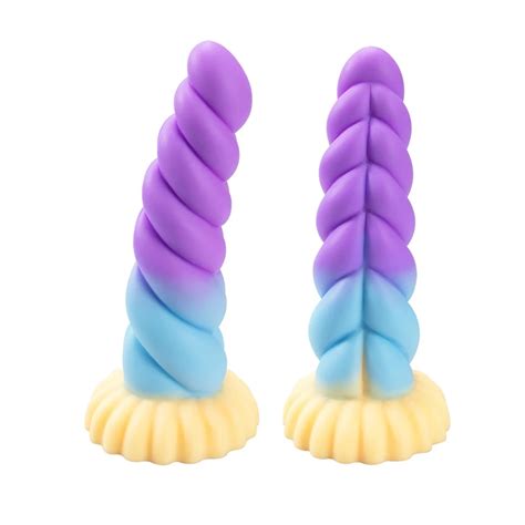Tricolor Silicone Dildo With Suction Cup Soft Twisted Rope Anal Butt