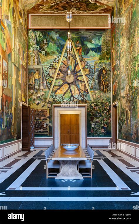 The City Hall Radhus Oslo Norway The East Gallery Frescoed By Per