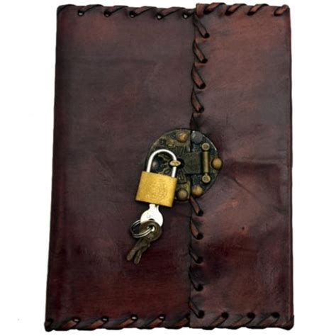 Leather Journal Stitched With Lock And Key 5x7 The Zen Shop