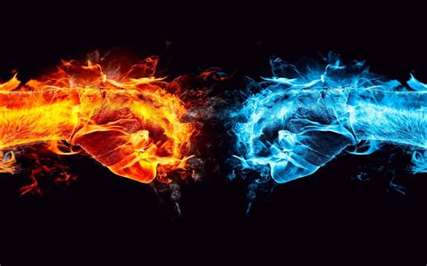 43 Red And Blue Fire Wallpaper