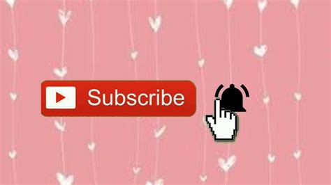 A Pink Background With Hearts Hanging From It And The Word Subcribe On Top