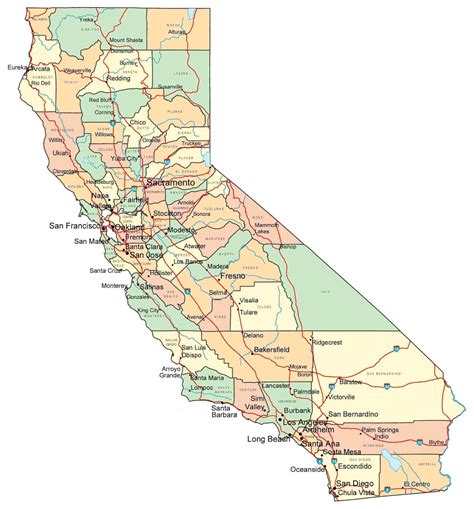 Map Of California With Cities And Counties World Map
