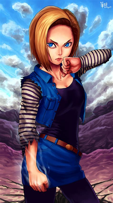 ryu shou android 18 dragon ball dragonball z highres making of available 1girl blonde
