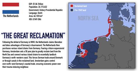 my first imaginary map if netherlands went crazy with land reclamation and land locked germany