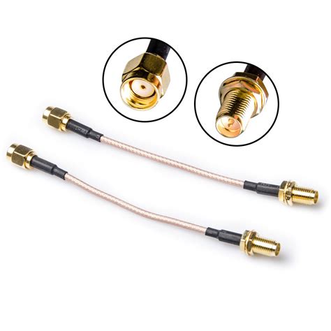 wolfwhoop le01 2pcs rp sma male to rp sma female 90mm low loss fpv antenna extension cable