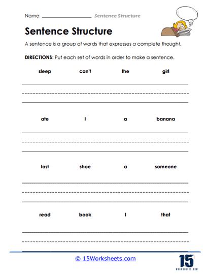 Sentence Structure 1 Worksheet Free Esl Printable Worksheets Made By Ba4