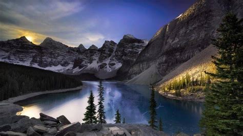 Nature Landscape Mountain Canada Alberta Snow Winter