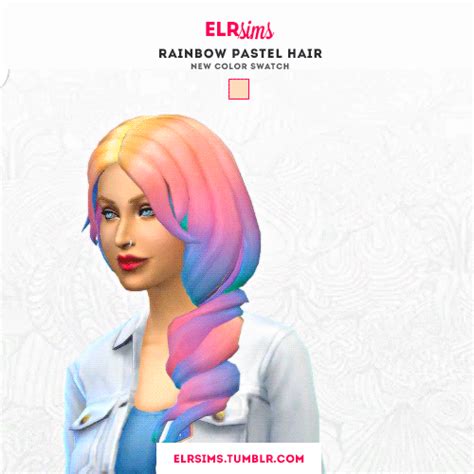 My Sims 4 Blog Pastel Rainbow Hair By Elrsims