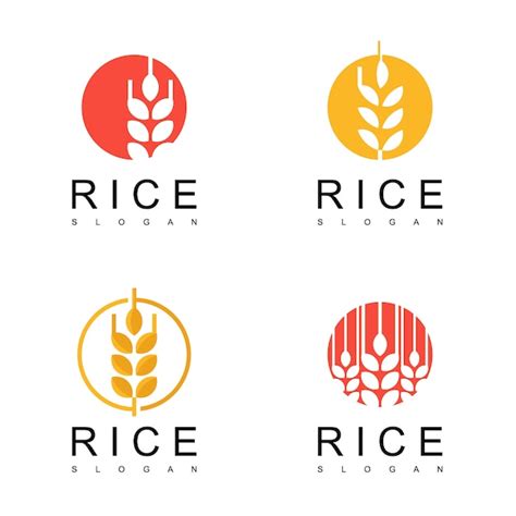 Premium Vector Rice Logo Set