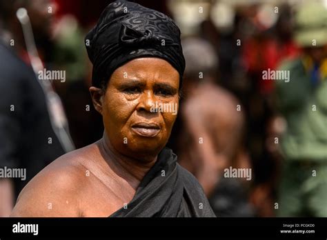 kumasi ghana jan 16 2017 unidentified ghanaian woman in black clothes at the memorial