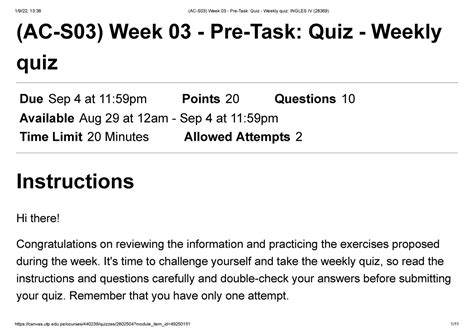 Ac S03 Week 03 Pre Task Quiz Weekly Quiz Ingles Iv Ac S03