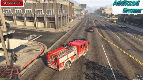 Gta V Firetruck Police Chase Gameplay Youtube