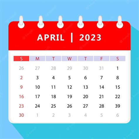 Premium Vector April 2023 Calendar Template Vector Design