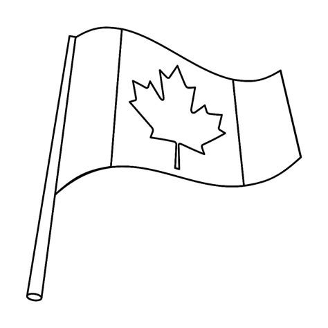 Dibujos de Bandera de Canadá Imprimible para Colorear para Colorear