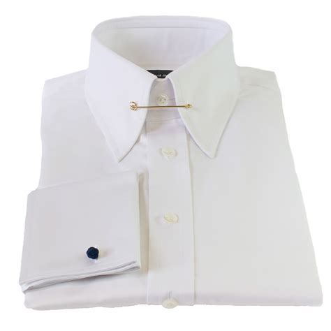 White Slim Fit Pin Collar Shirt From Edward Sexton Mens Fashion Dress