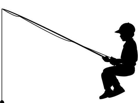 Boy Fishing Silhouette Free Vector Silhouettes