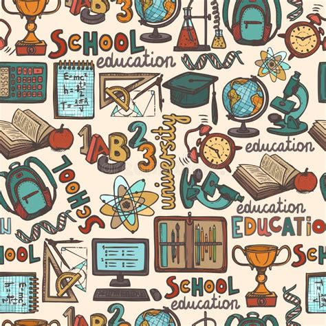 School Education Seamless Pattern Stock Vector Illustration Of Cover