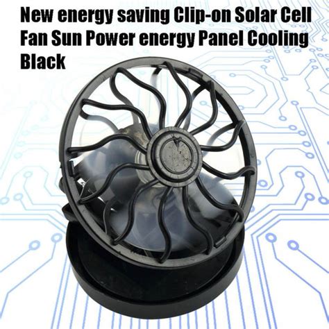 Fan Solar Sun Clip On Solar Power Cell Fan Sun Energy Panel Cool Summer