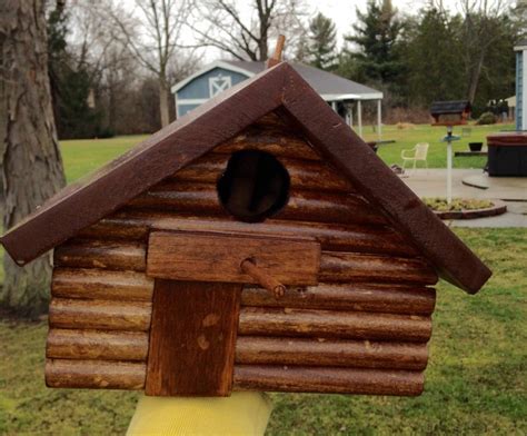 Log Cabin Birdhouse Etsy