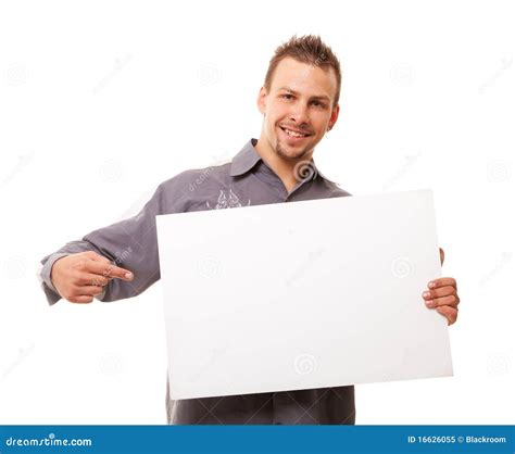 Handsome Man With Board Stock Image Image Of Billboard 16626055