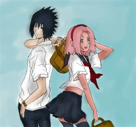 Sasusaku Konoha High School By Uchihatsubaki On Deviantart