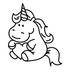 This beautiful kids coloring page starts off as an idea in my sketchbook and turned into a digital print just for you! Cute Unicorn Kawaii Coloring Page Coloring Page - Unicorn ...