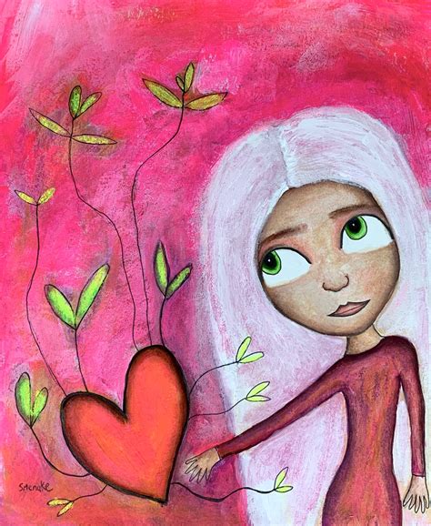 Whimsical Girl Painting Art Print Colorful Art Fun Art Spiritual