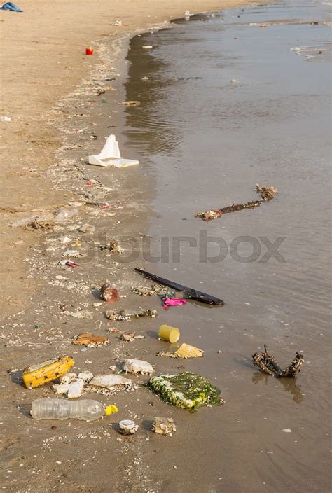 Garbage On The Beach Stock Image Colourbox
