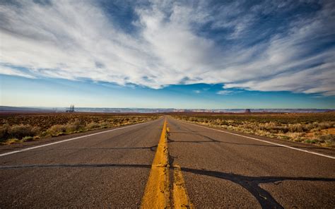Clouds Landscapes Desert Highway Roads Infinity Skyscapes Stripes