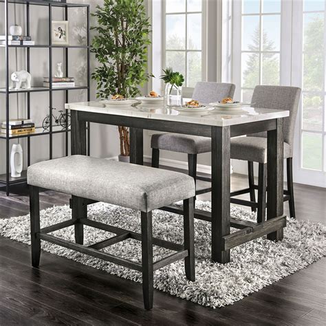 When it comes to your dining table, it's all about your aesthetic and the level of formality you want for your dining room. Brule 5 Piece Counter Height Dining Set with Light Gray ...