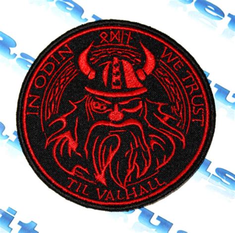 Morale Patch In Odin We Trust Til Valhalla Vikings Embroidered Hook