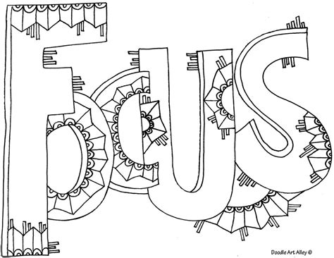 word coloring pages doodle art alley
