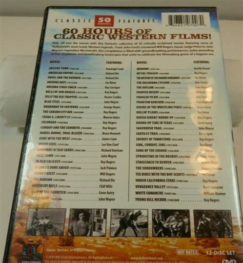 Western Classics 50 Movie Pack 12 Dvd Set Anniversary Edition 35 Bandw