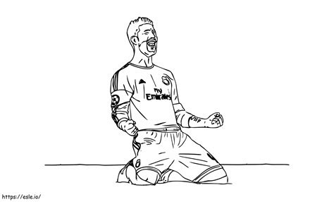 Happy Sergio Ramos Coloring Page