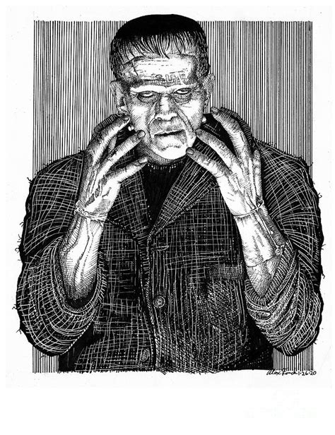 Frankensteins Monster Boris Karloff Drawing By Alejandro Fonck