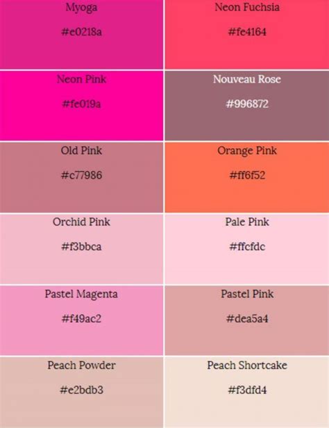 √ 97 Jenis Warna Pink Lengkap Beserta Penjelasannya