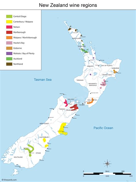 New Zealand Map Of Vineyards Wine Regions