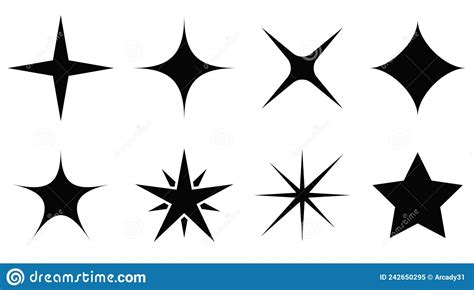 Estrellas De Destello Iconos Vectoriales Conjunto Efecto De Luz De