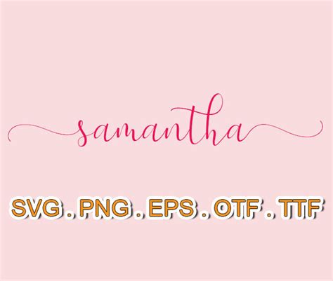 Samantha Font Svg Filesotf For Cricutsvg Sillhouttesvg Etsy