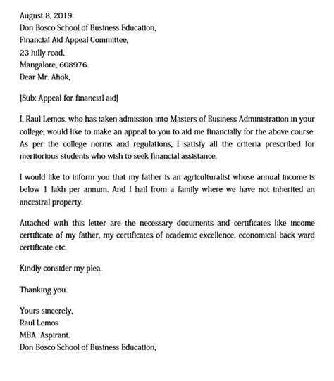 What To Know About Financial Aid Appeal Letter Template For Better Use